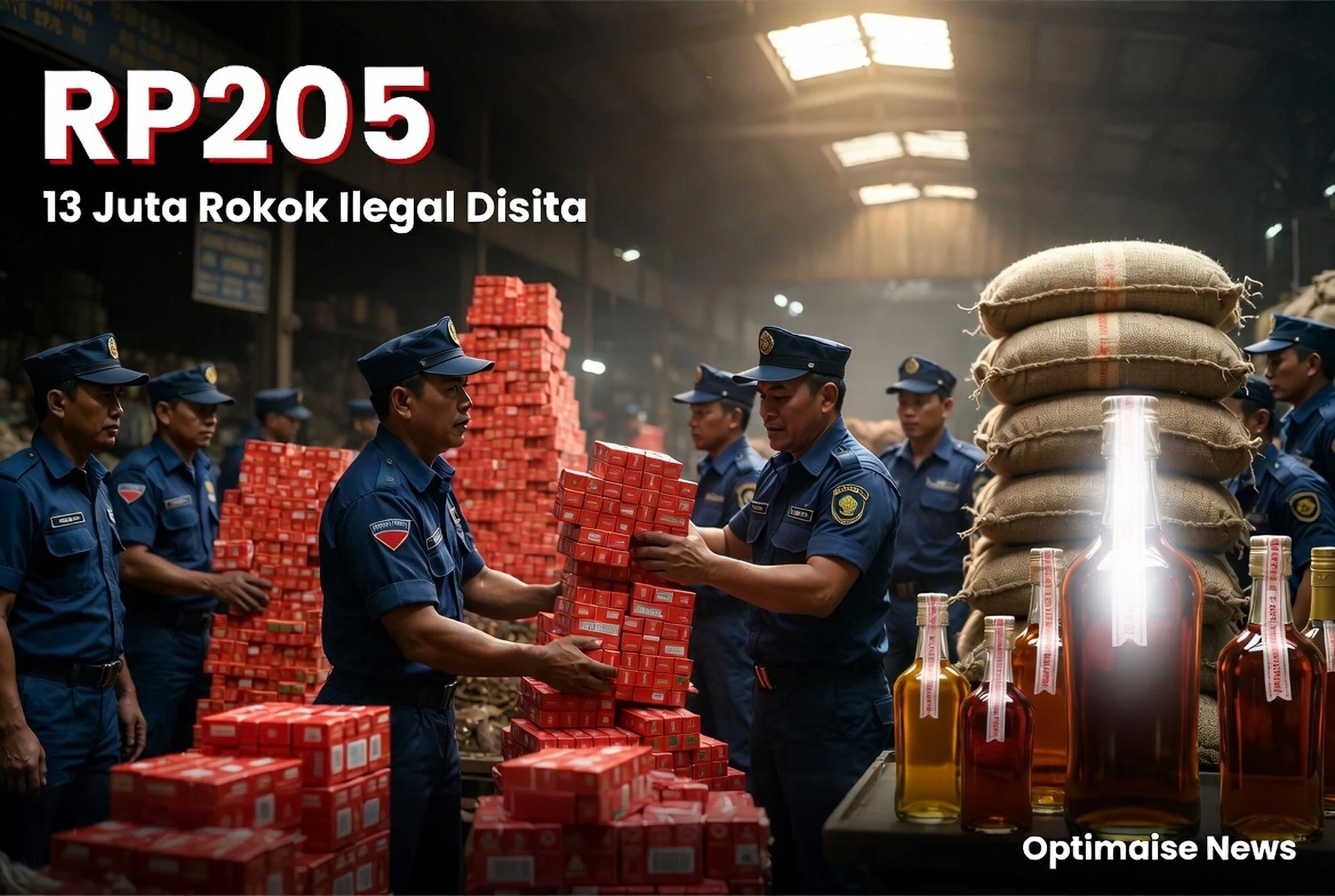 13 Juta Rokok Ilegal Disita di Malang Senilai Rp20,5 M