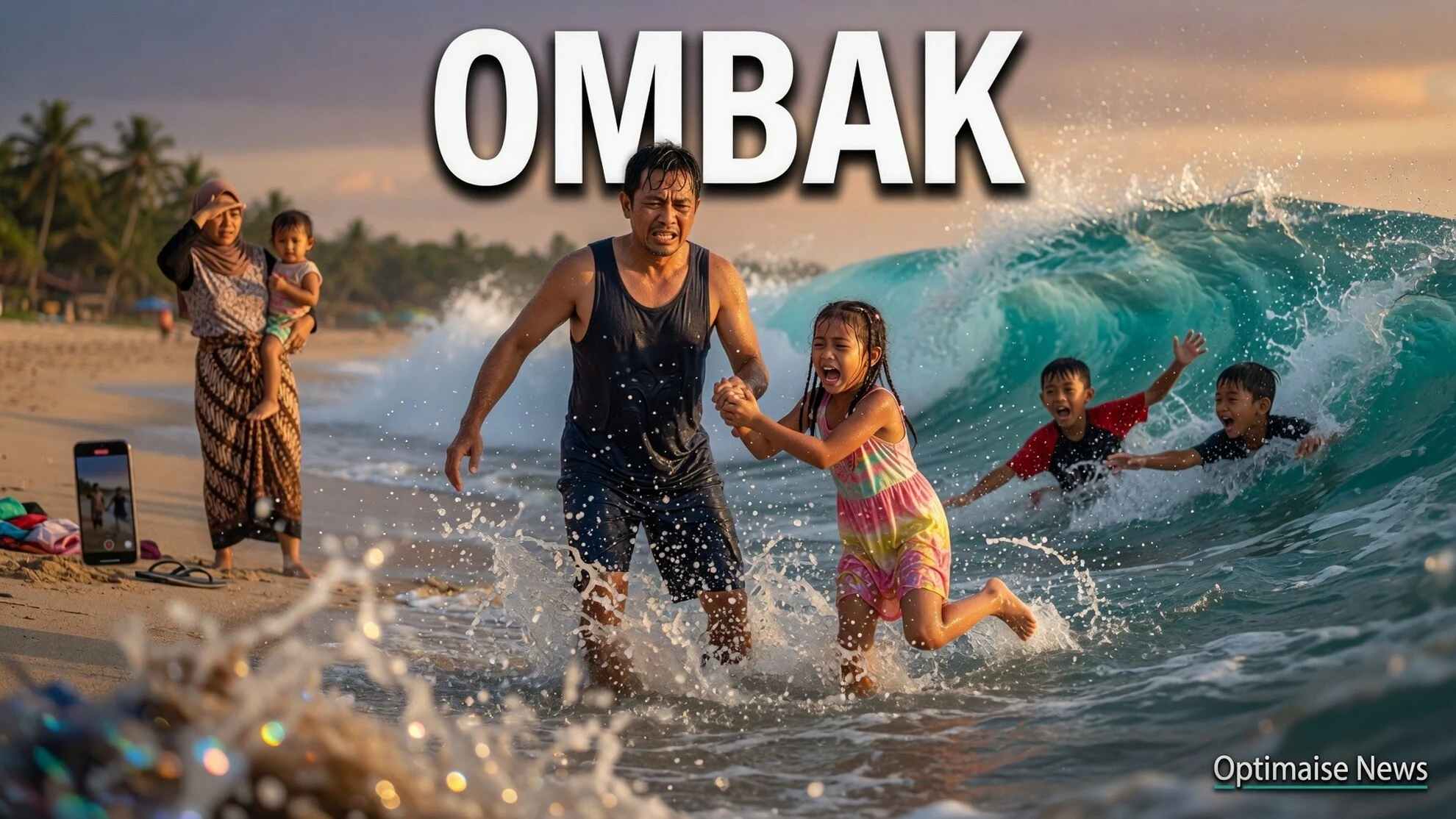 3 Menit Bayi Makan Pasir: Baba-Shireen Nyaris Terseret Ombak
