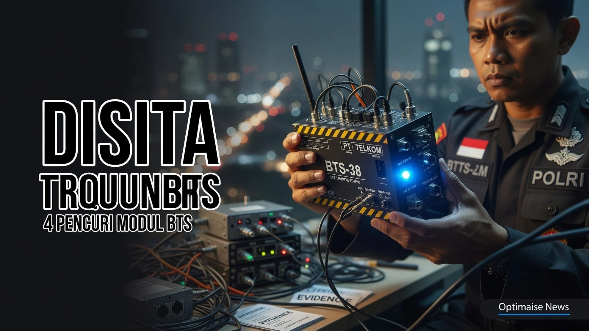 4 Pencuri Modul BTS Diciduk, 38 Unit Disita