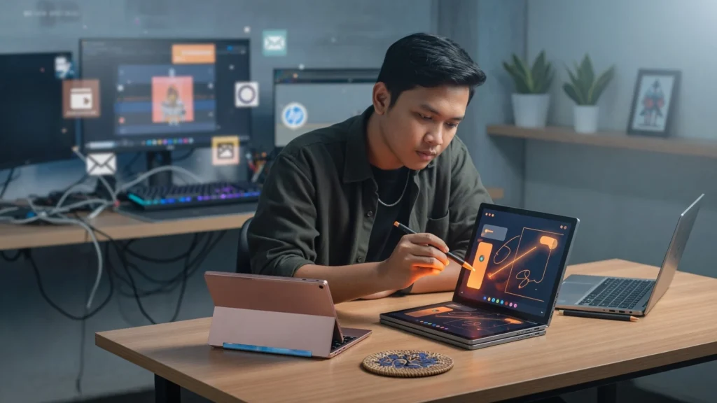 2-in-1, Stylus, dan Mode Lipat 360 Derajat