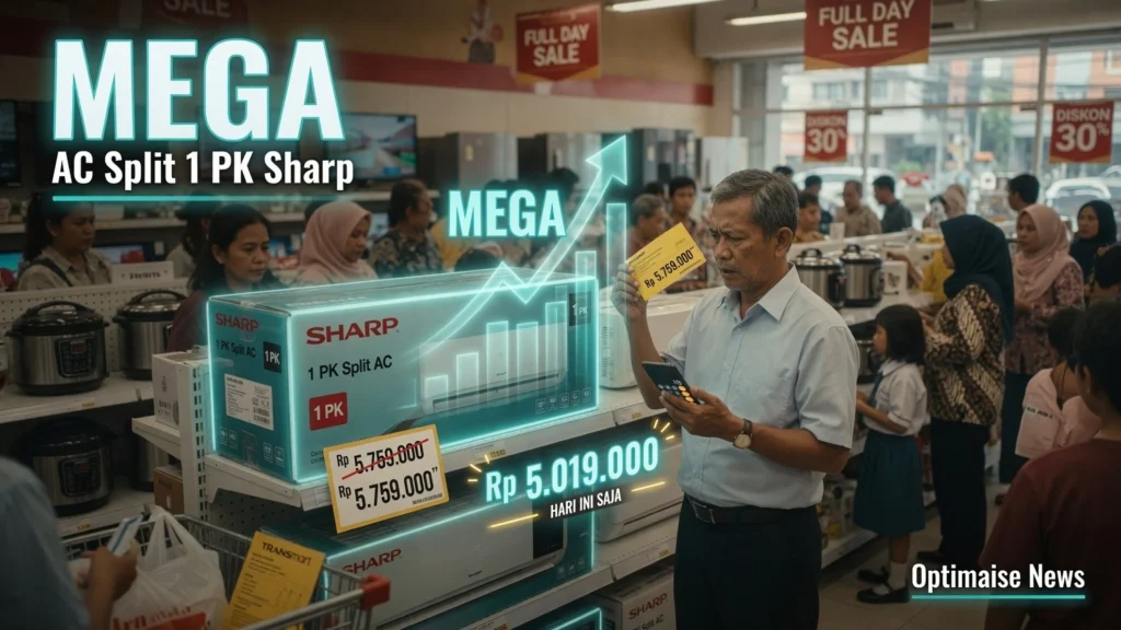 AC Split 1 PK Sharp Hemat Jutaan Rupiah lewat Kartu Mega
