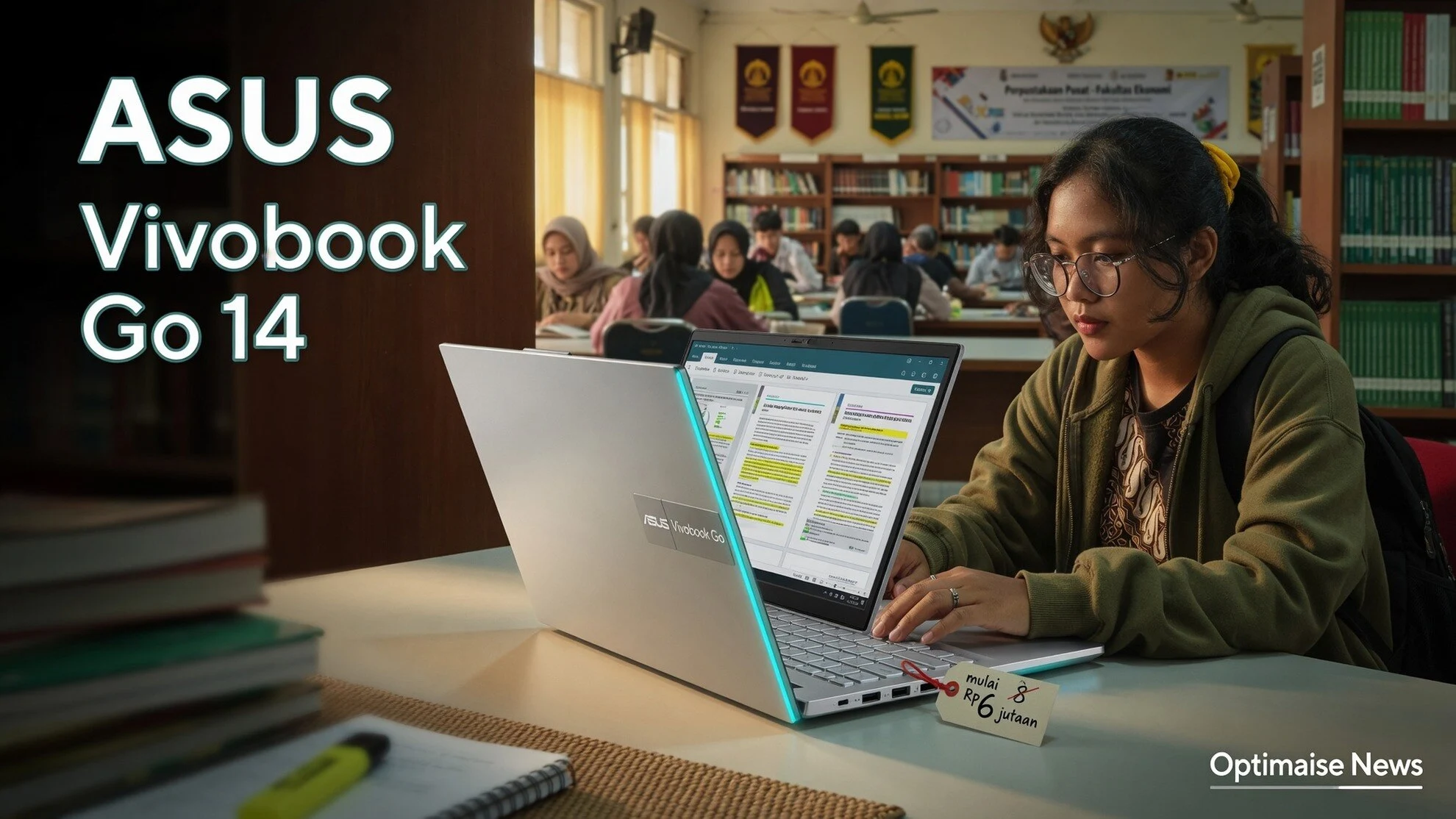 ASUS Vivobook Go 14 Laptop Kuliah Baterai Seharian Mulai Rp6 Jutaan