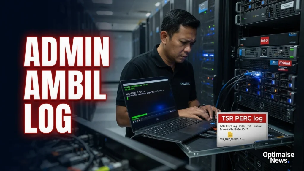 Admin Ambil Log TSR SupportAssist lewat CLI