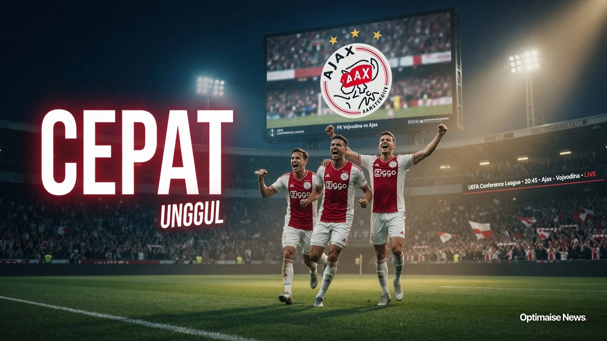 Ajax Unggul Cepat di Vojvodina vs Ajax
