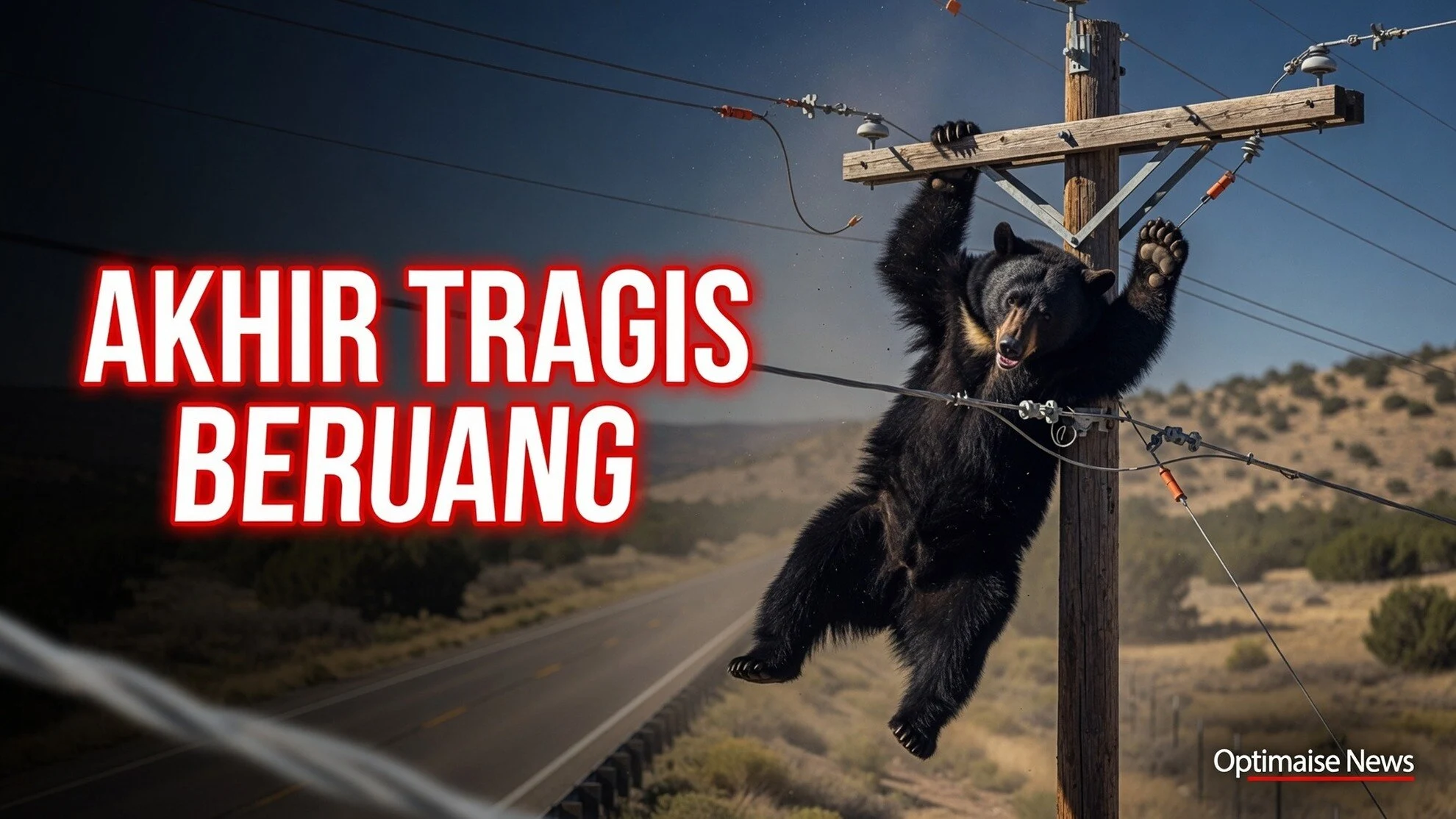 Akhir Tragis Beruang Viral: Tewas Tersengat di Tiang 10m