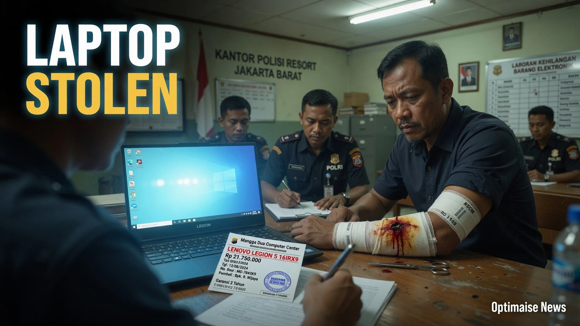 Akuntan Cengkareng Lukai Lengan Demi Klaim Asuransi Laptop Rp27 Juta