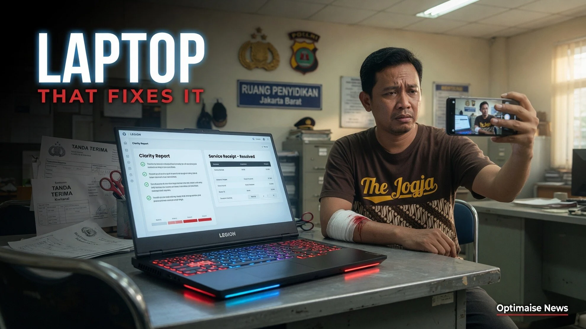 Akuntan Cengkareng Tusuk Lengan Demi Klaim Laptop Lenovo Rp27,3 Juta