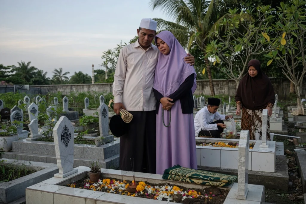 Suara bergetar tahan tangis di bakti terakhir