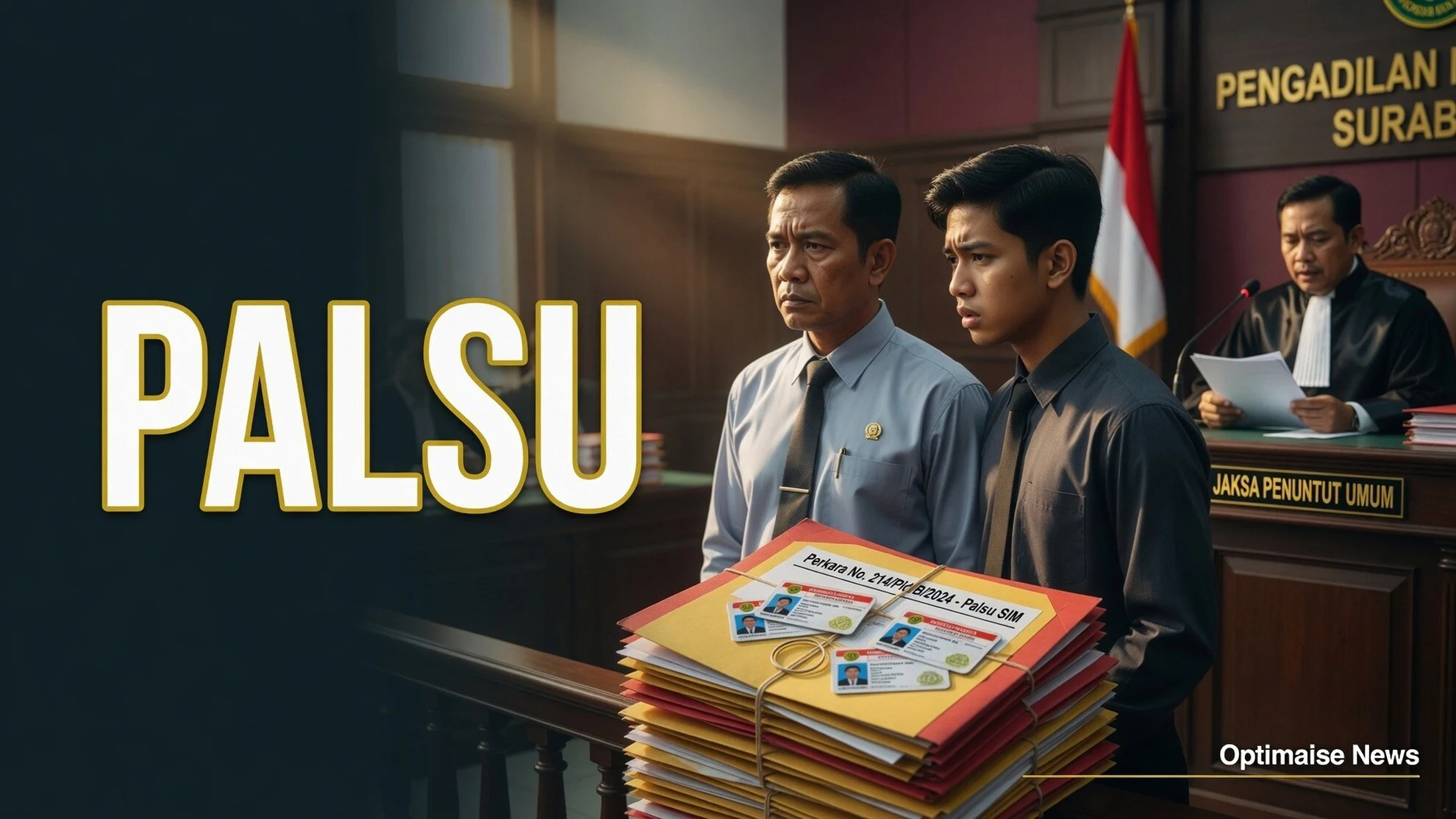 Ayah-Anak Surabaya Dituntut 15 Bulan Jual SIM Palsu