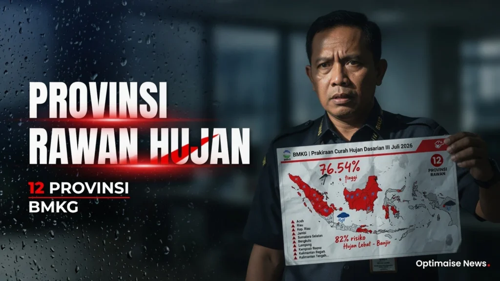BMKG: 12 Provinsi Rawan Hujan Lebat Minggu 19 Juli