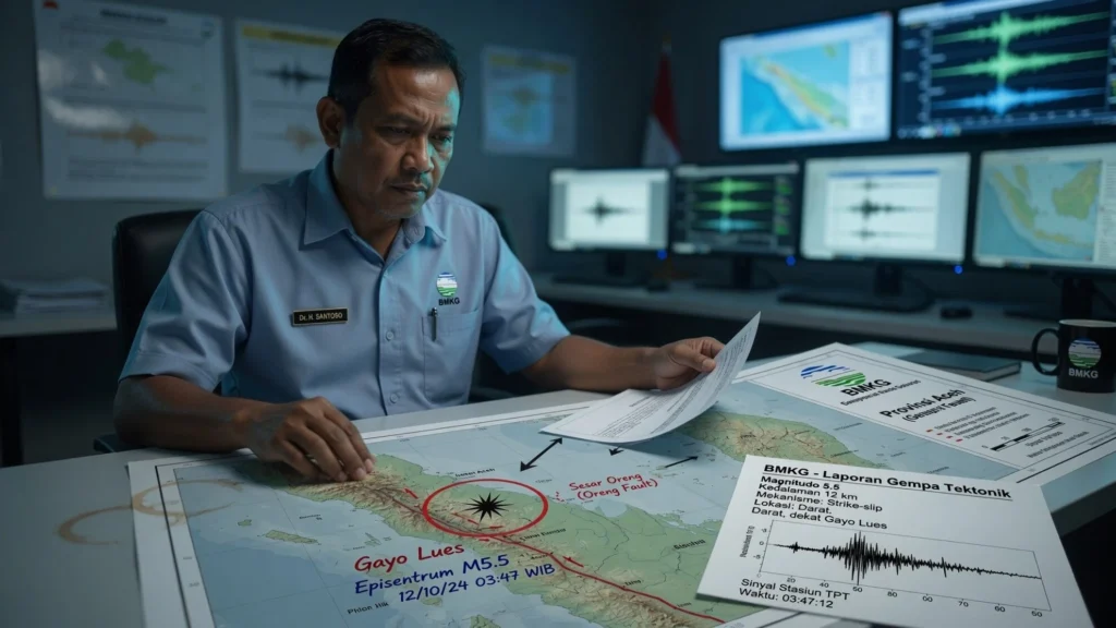 Sesar Oreng dan Mekanisme Geser yang Dikonfirmasi BMKG