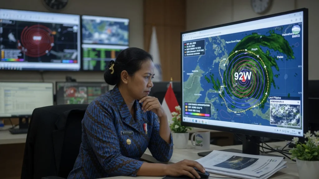 Wilayah Darat yang Berisiko Hujan Sedang dan Angin Kencang