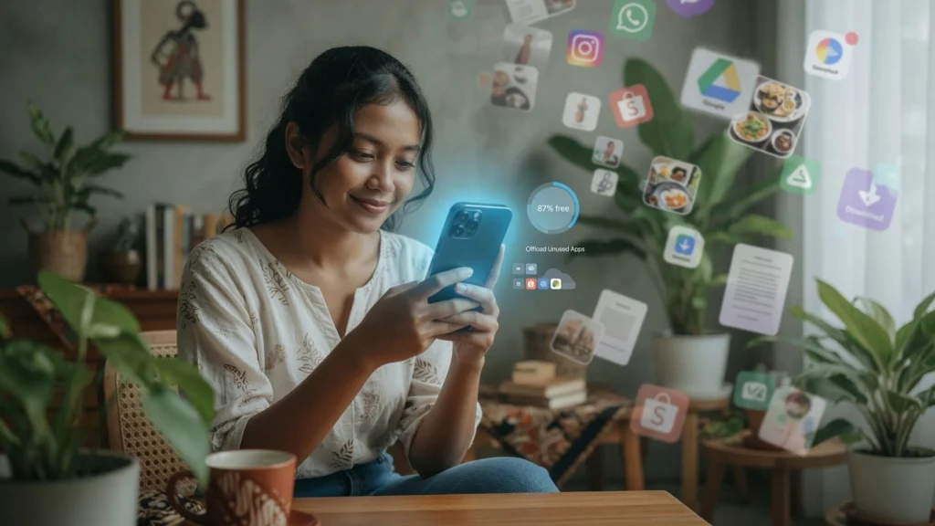 iPhone: Offload App Tak Terpakai, hapus app/file, dan unduhan di app TV
