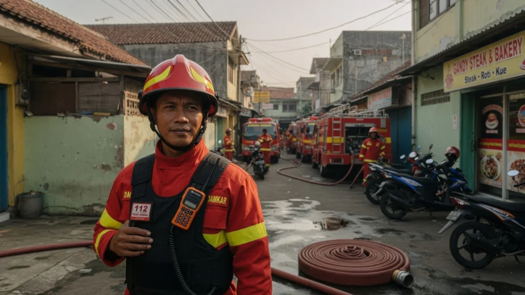 Respons Armada Damkar di Gang Padat Menteng