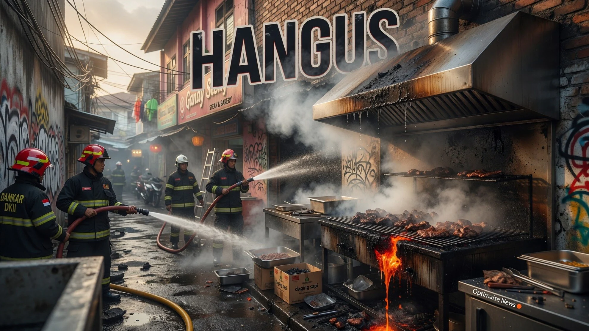 Bara Grill Picu Api Dapur Gandy Steak Menteng, 100 m2 Hangus
