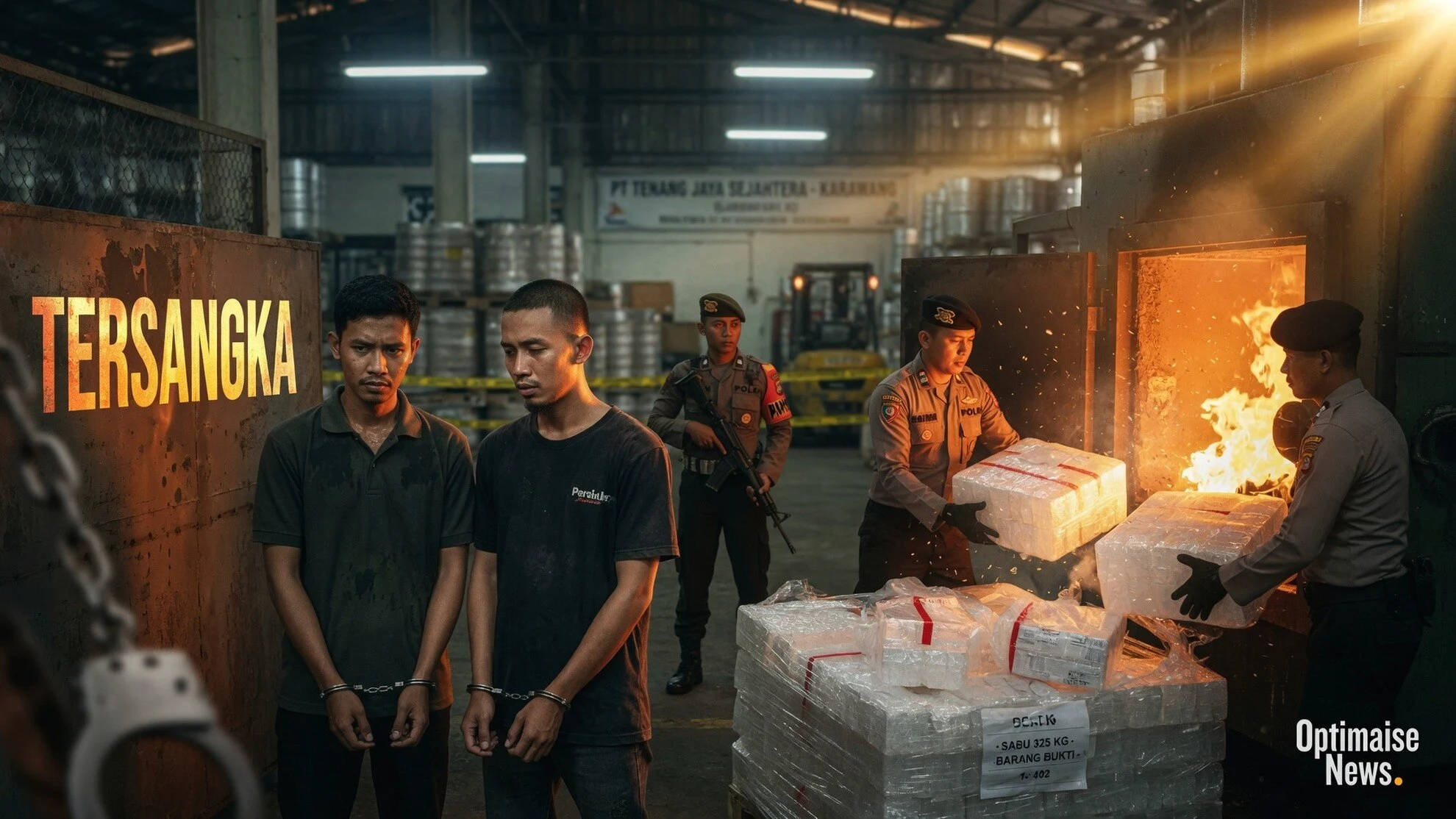 Bareskrim Musnahkan 325 Kg Sabu di Depan Tersangka