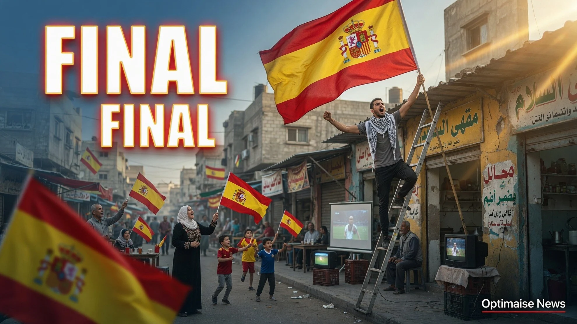 Bendera Spanyol Menjamur di Gaza Jelang Lawan Final