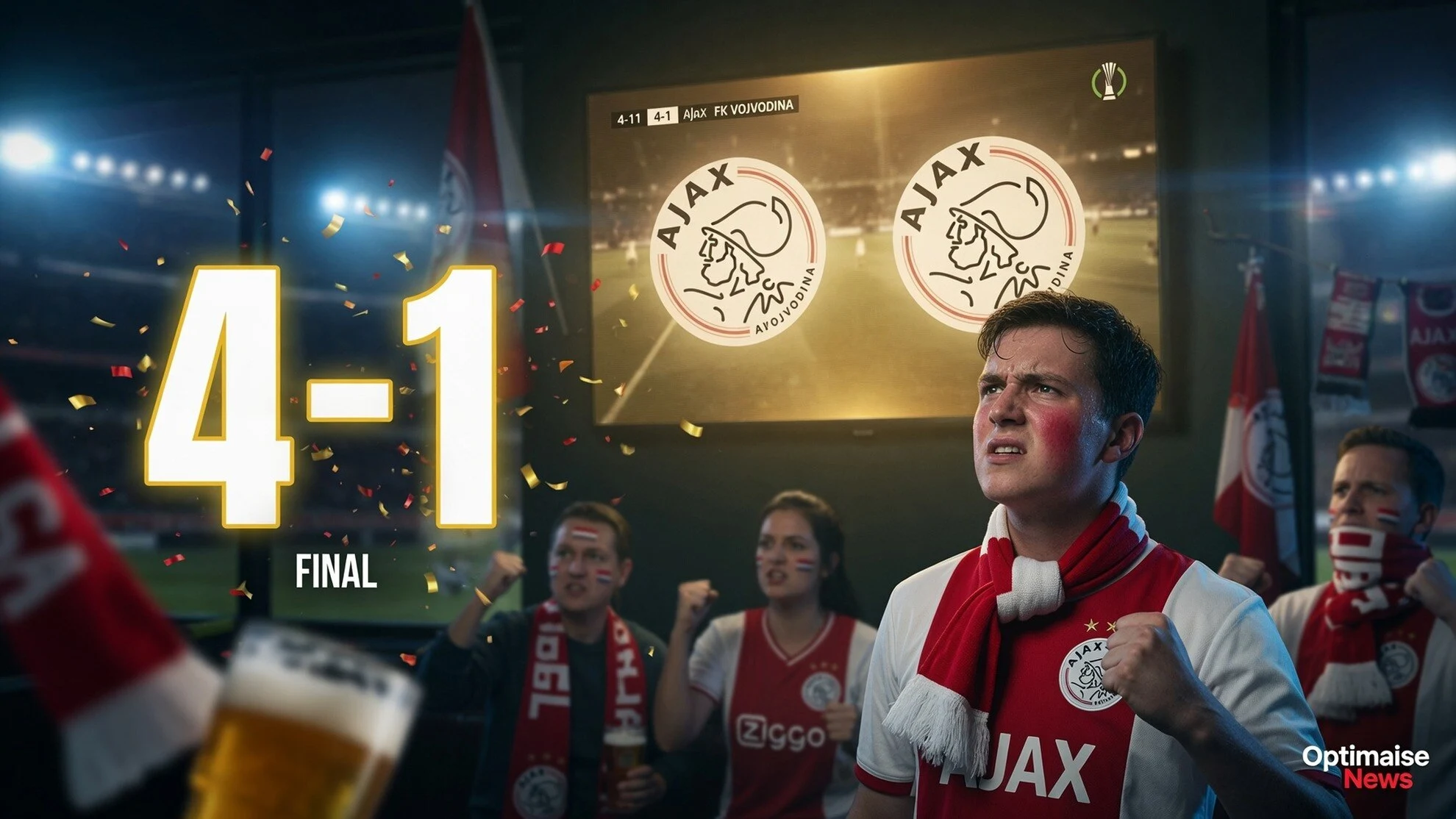 Blunder Logo di Vojvodina vs Ajax Bikin Fans Jengkel, Ajax 4-1