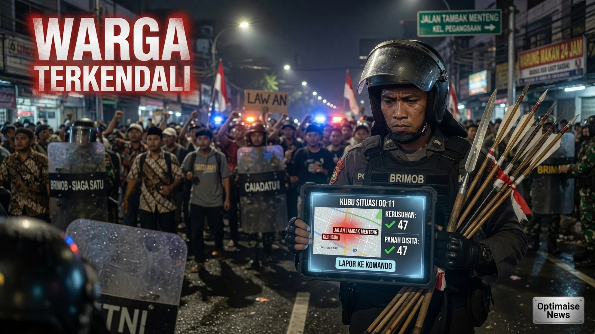 Brimob Sita Panah di Menteng Usai Bentrok Tewaskan 1 Warga