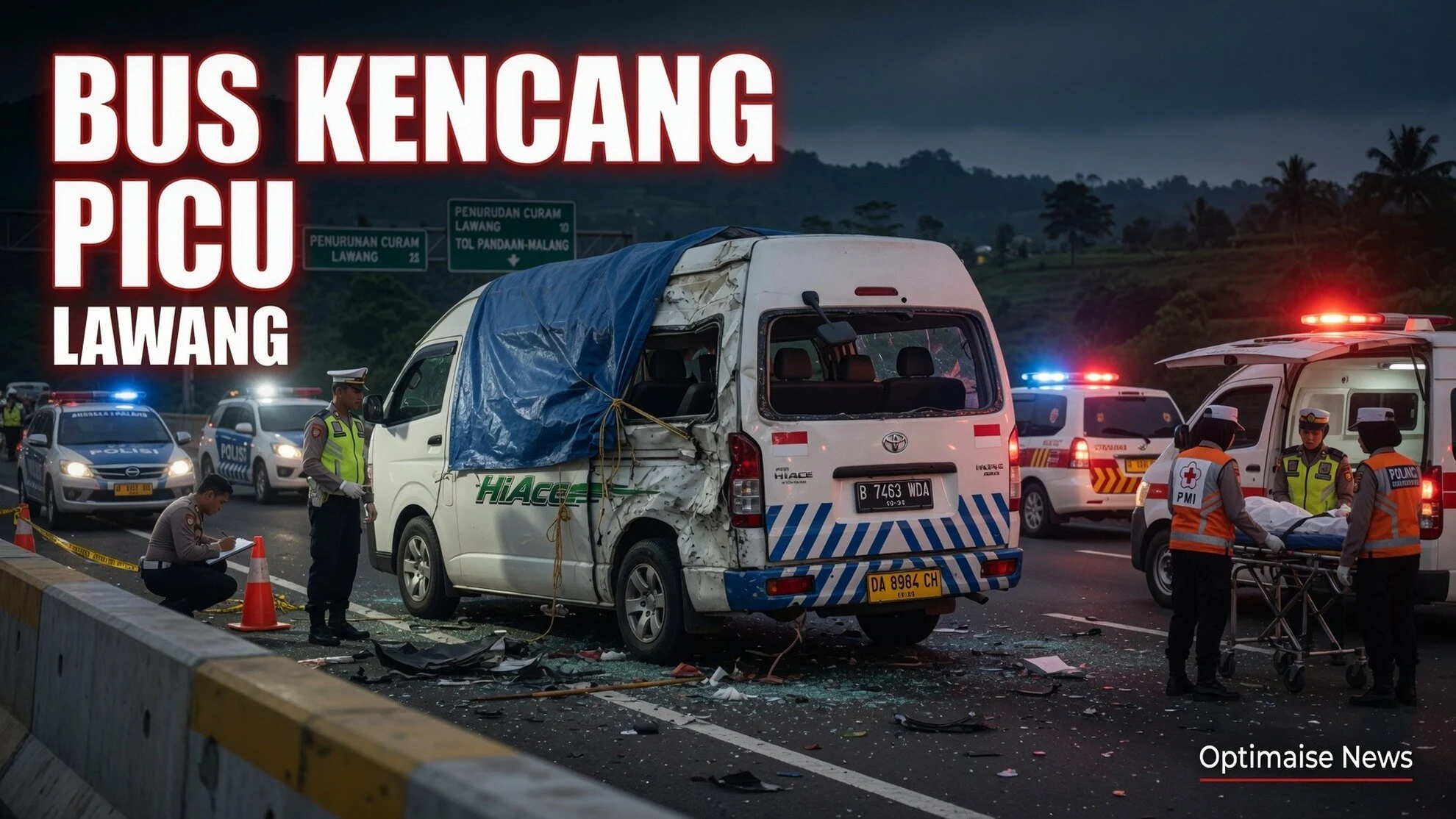 Bus Kencang Picu HiAce Tabrak Truk di Tol Lawang, 3 Tewas