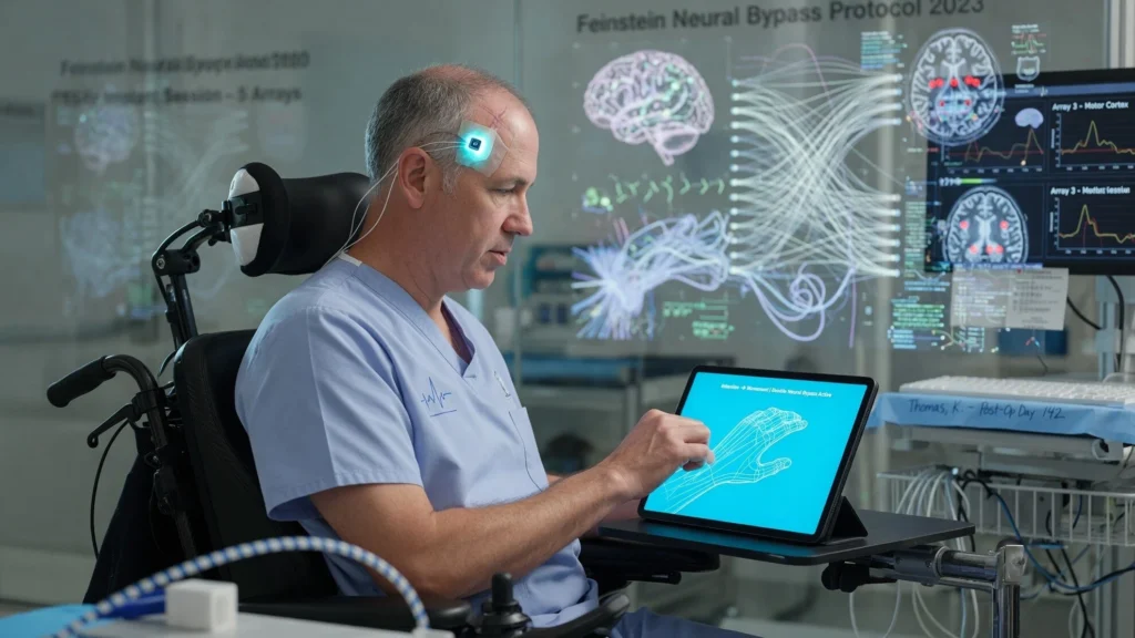 Anatomi double neural bypass: lima array mikroelektroda dan terjemahan niat gerak