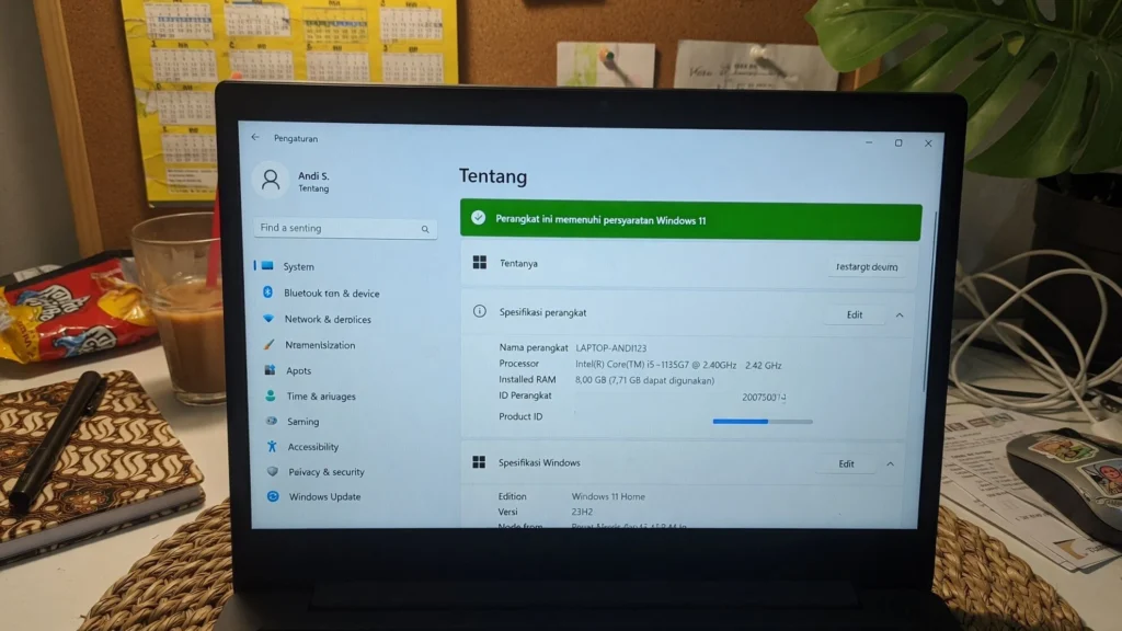 Cara melihat spesifikasi laptop di Windows