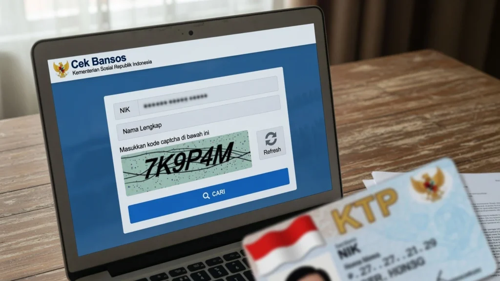 Cek bansos.kemensos.go.id lewat browser