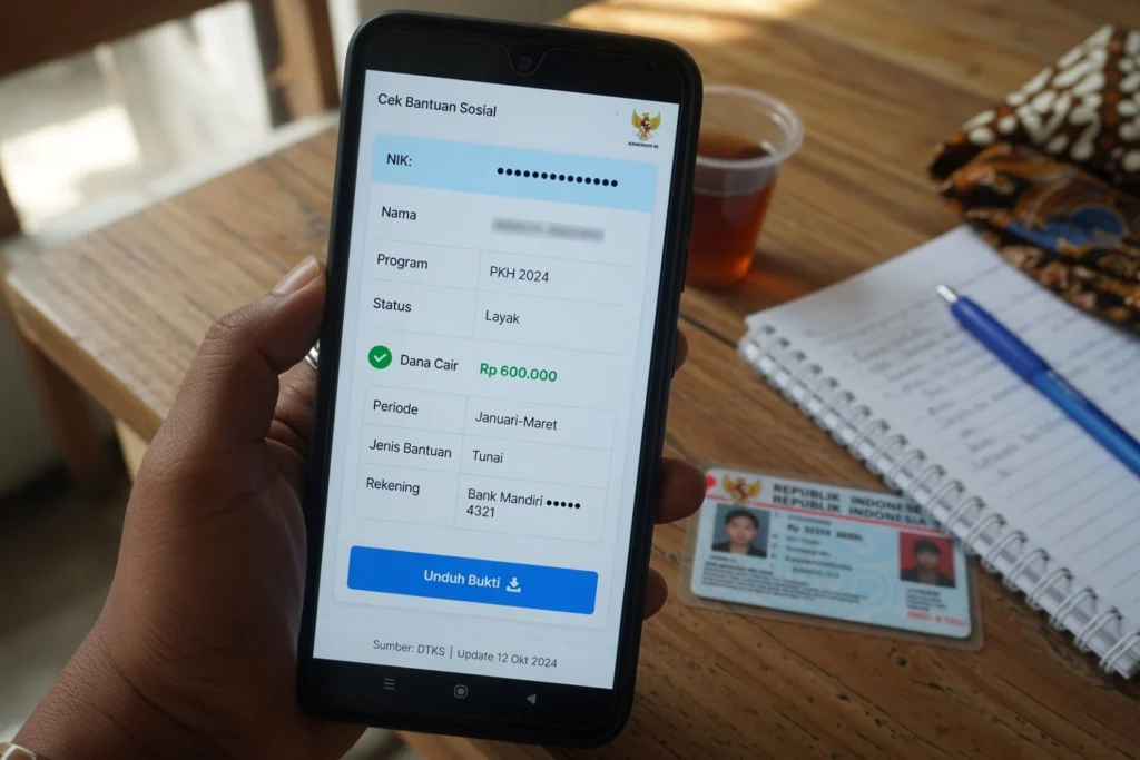 Unduh aplikasi Cek Bansos di HP
