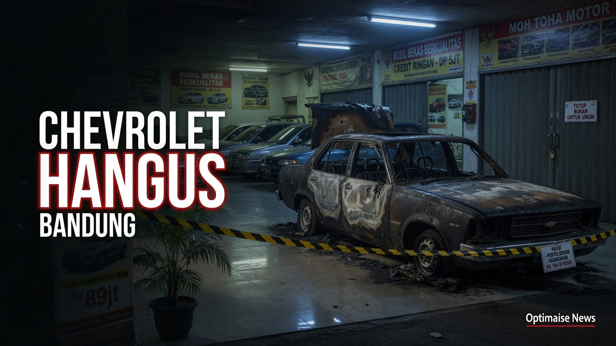Chevrolet Hangus di Showroom Tutup Regol Bandung