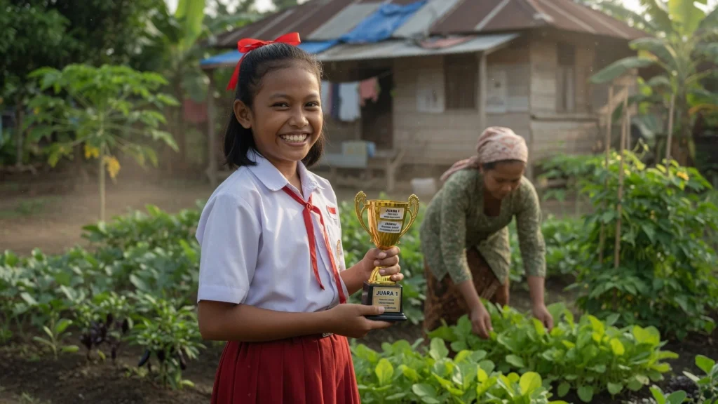 Veronika Nasabah Perdana dan Usaha Kebun Sayur