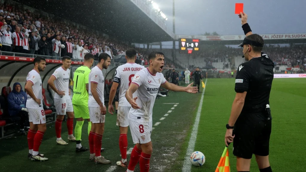 Oso diganjar kartu merah absurd usai lempar bola ke asisten wasit