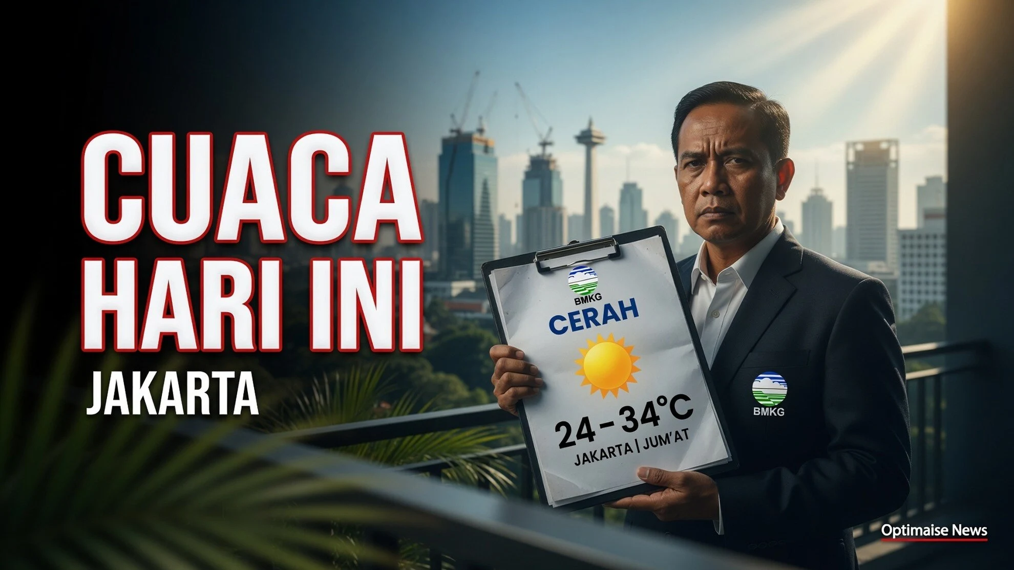 Cuaca Hari Ini Cerah Merata se-Jabodetabek, BMKG Prediksi Suhu 24-34°C