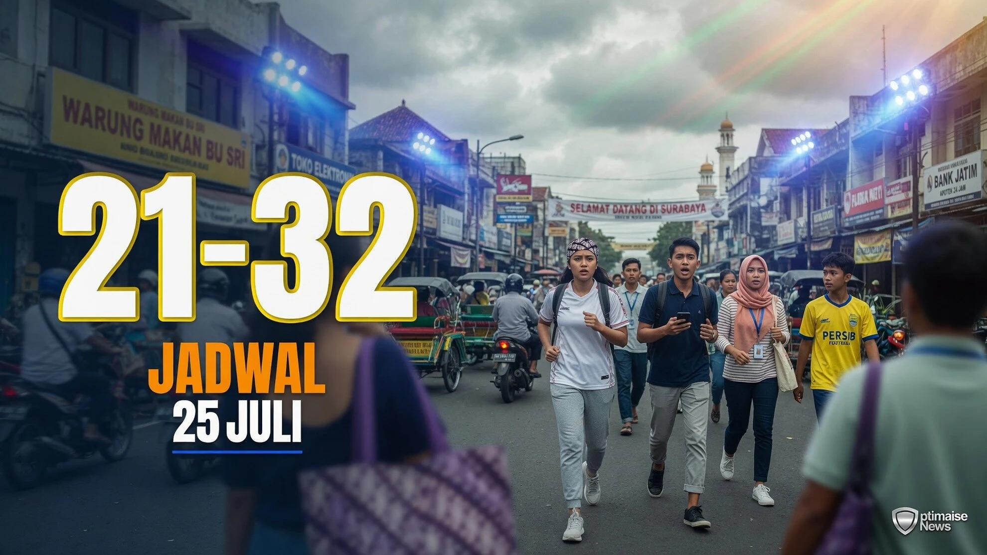 Cuaca Surabaya Berawan 25 Juli, Suhu 21-32°C Stabil