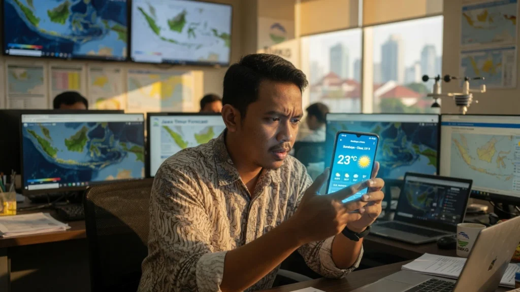 Suhu 23, 31°C dan Kelembapan yang Tercatat