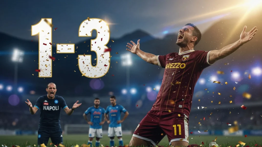 Debut Allegri Pahit, Napoli vs U.S. Arezzo Tumbang 1-3