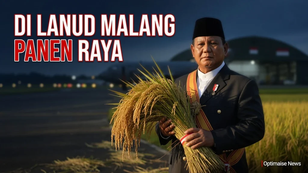 Di Lanud Malang, Prabowo Resmikan Panen Raya Serentak TNI