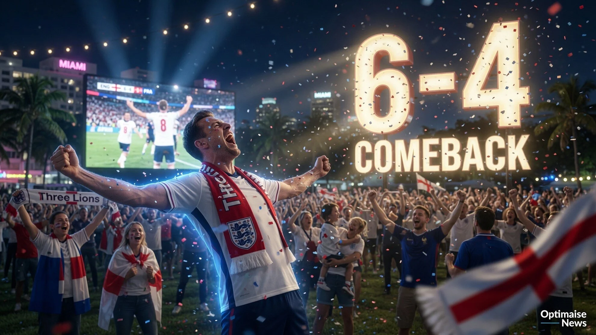 Drama 6-4: Fans Inggris-Prancis Padati Taman Miami