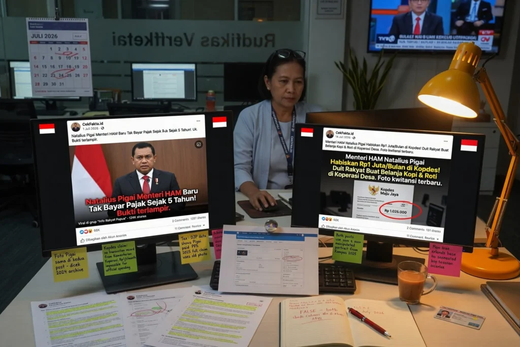 Jalur sebaran lewat unggahan Facebook dengan foto pejabat