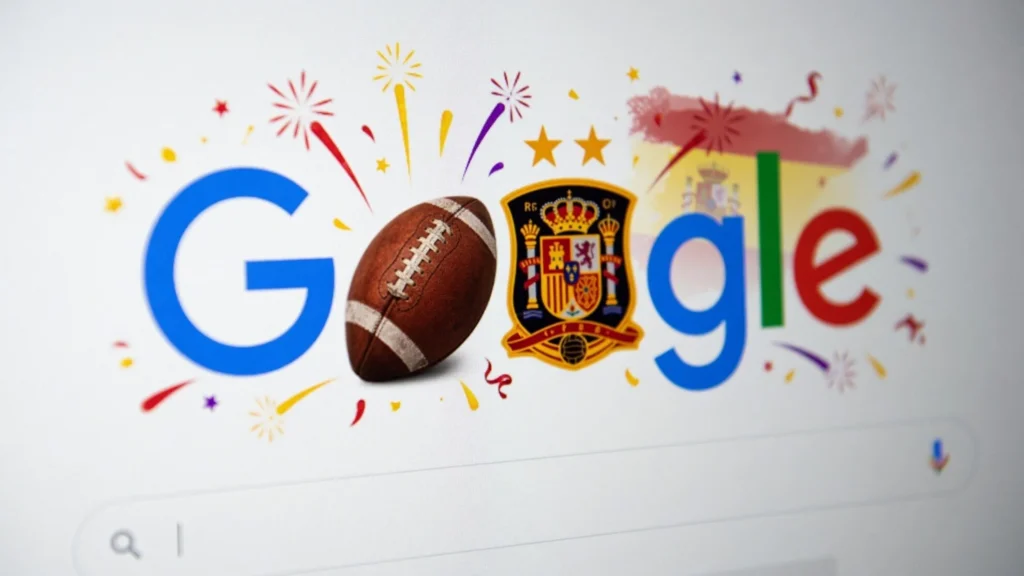 Doodle Spanyol: Bola Klasik dan Emblem Dua Bintang
