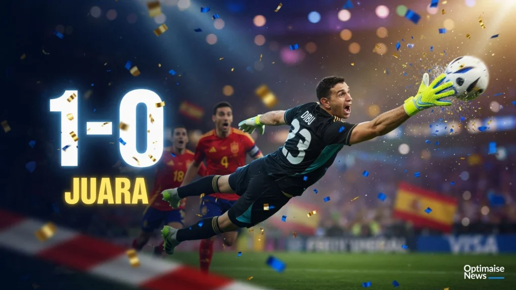 Emi Martinez Rekor 11 Penyelamatan, Spanyol Juara 1-0