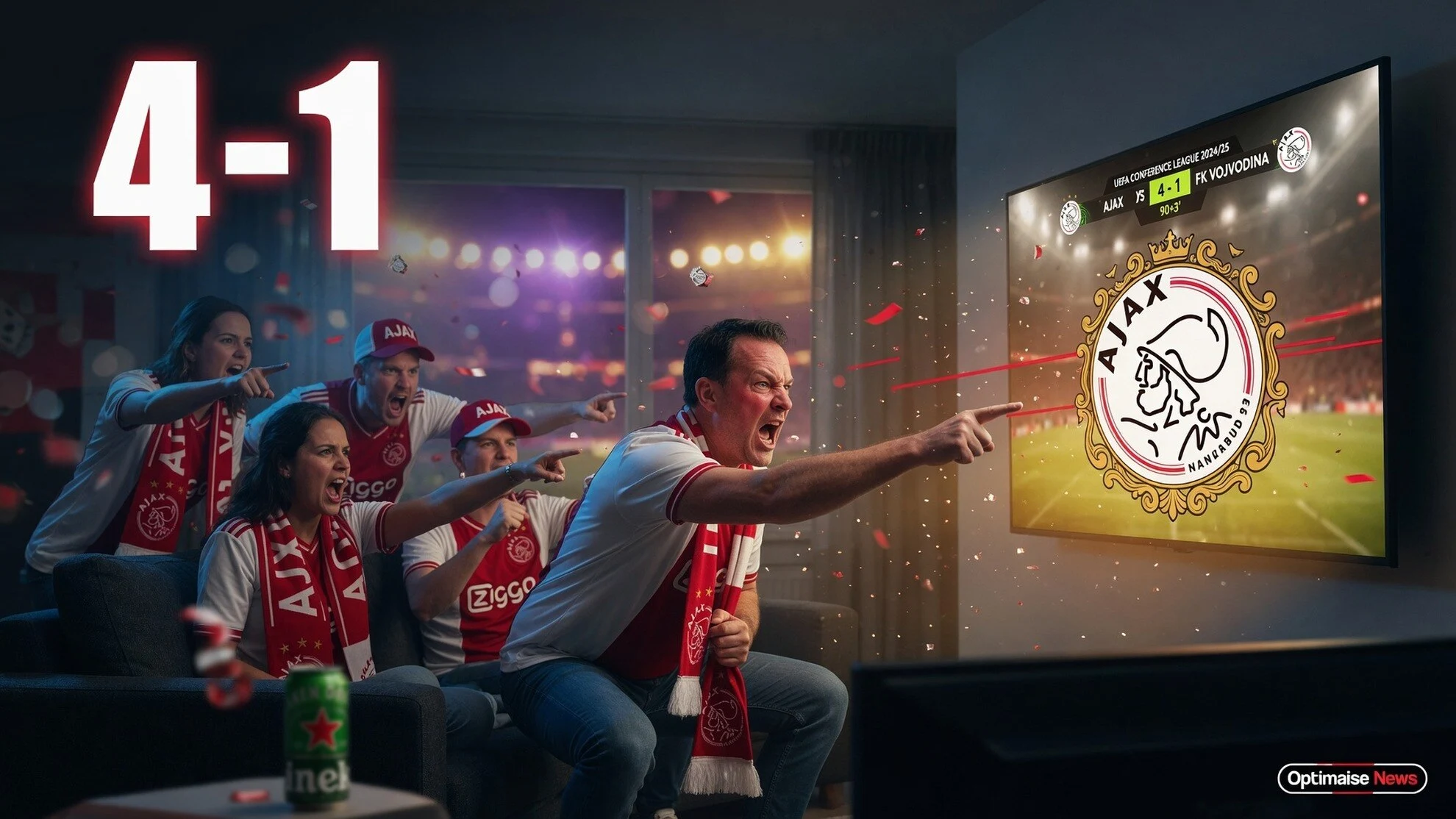 Fans Ajax Marah Logo Klasik di Vojvodina vs Ajax Meski 4-1