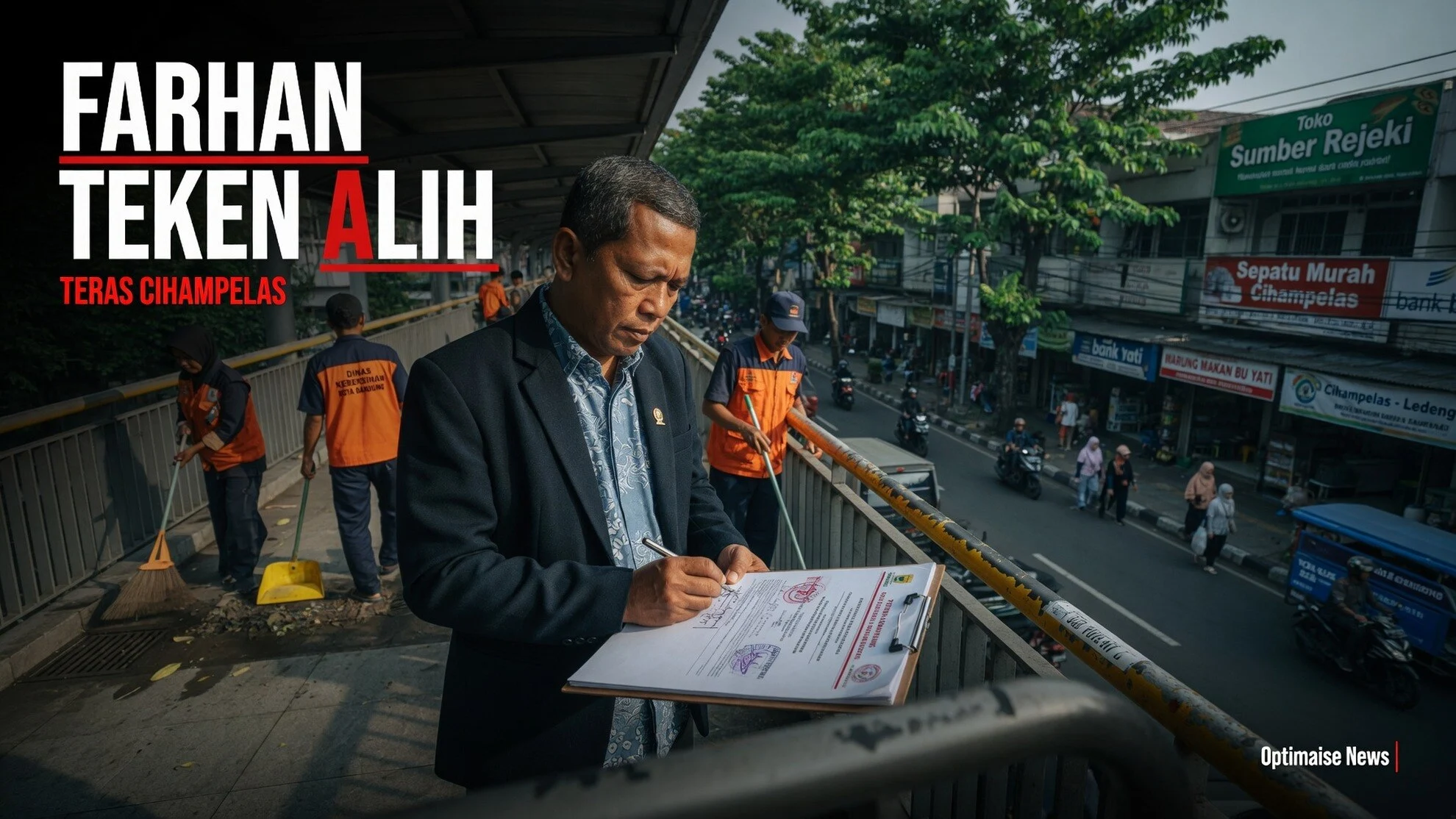 Farhan Teken Alih Aset, 123 Tiang Teras Cihampelas Siap