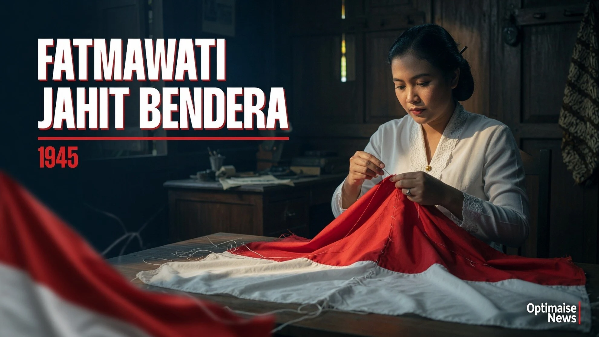 Fatmawati Jahit Bendera Pusaka 276×200 Cm