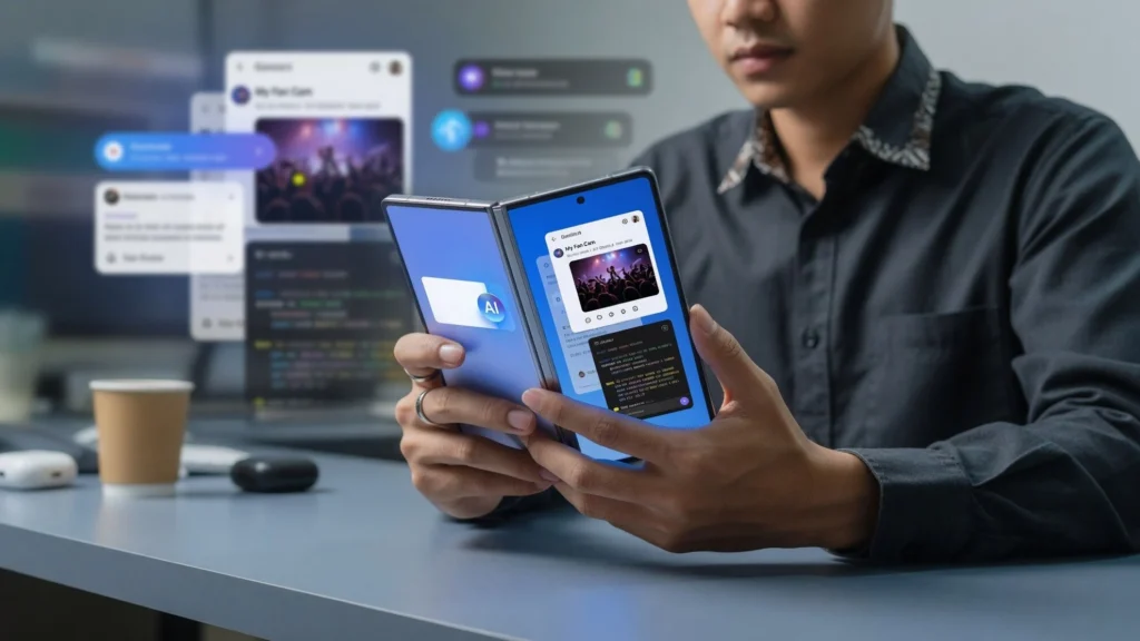 Multitasking RAM 12-16 GB sebagai Domain Foldable Matang