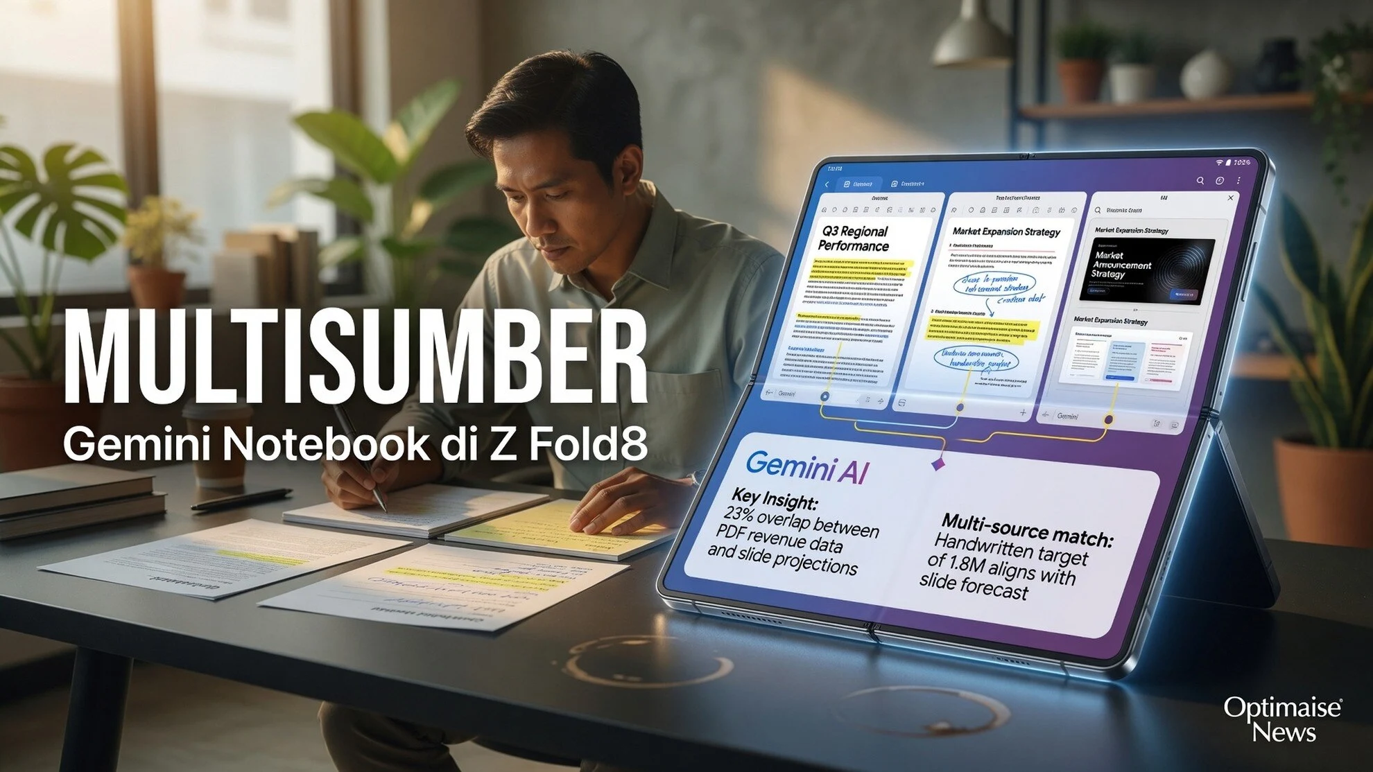Gemini Notebook di Z Fold8 Ultra Olah Multi-Sumber