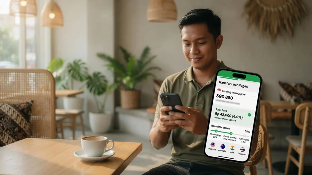 Transparansi biaya di muka plus pantauan status real-time