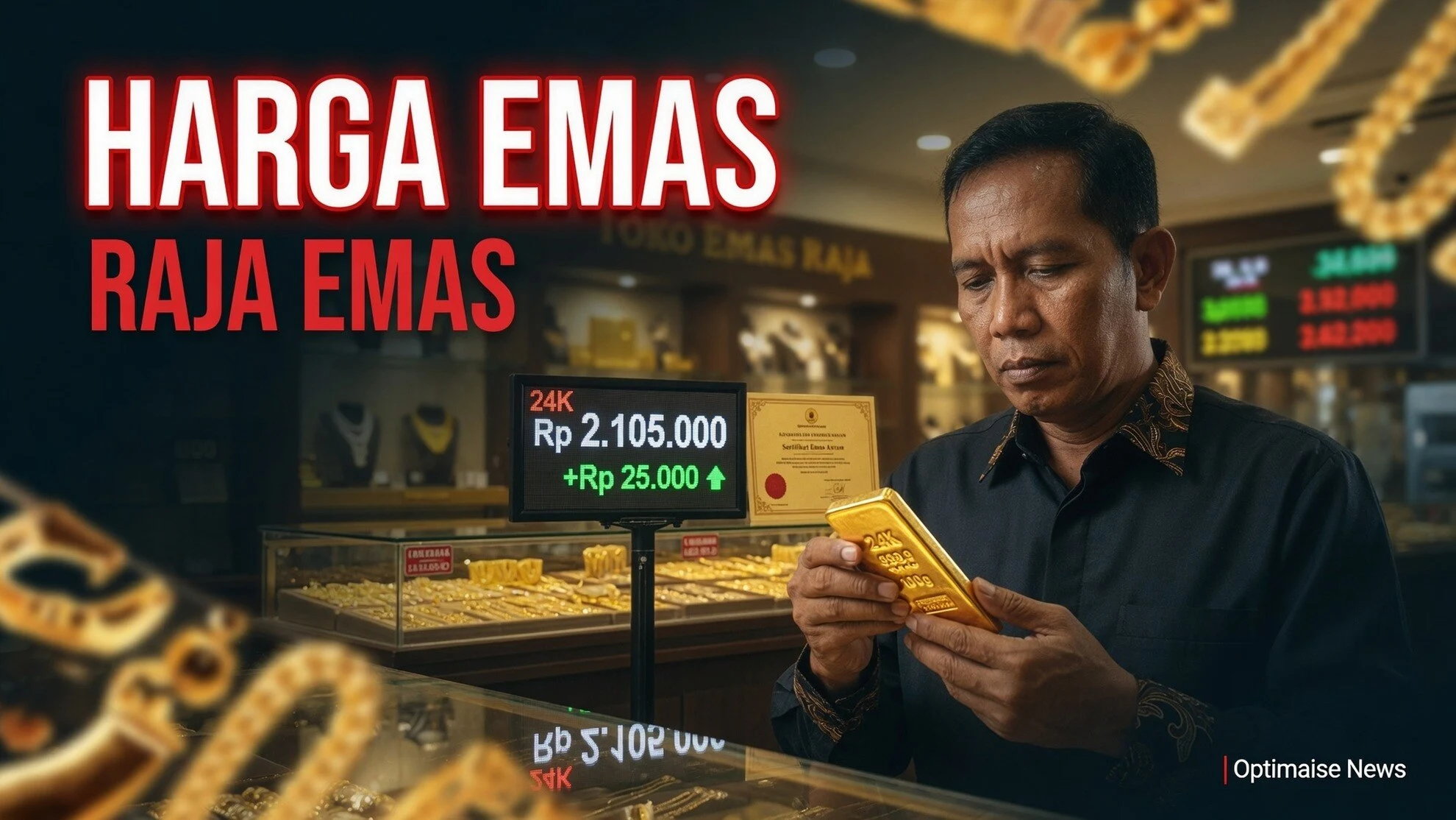 Harga Emas 24K Raja Emas Naik Jadi Rp2,105 Juta