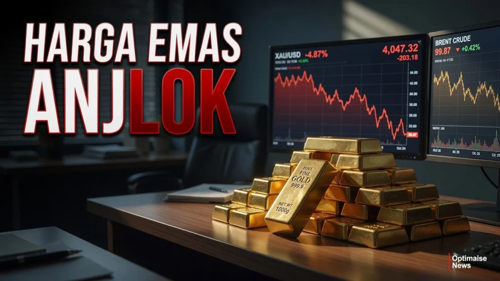 Harga Emas Anjlok 2% ke US$4.047, Ditekan Minyak dan Dolar
