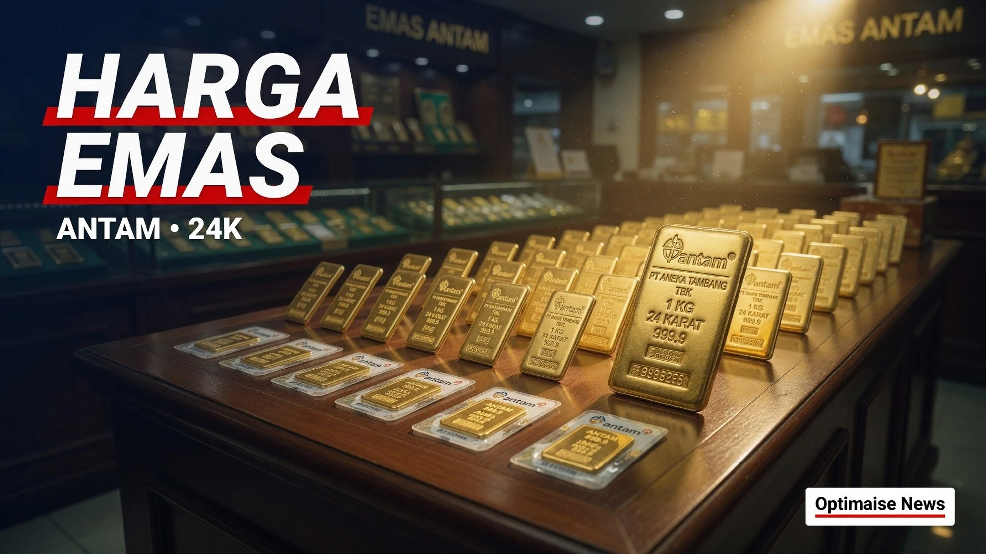 Harga Emas Antam Ambruk Rp35.000 per Gram