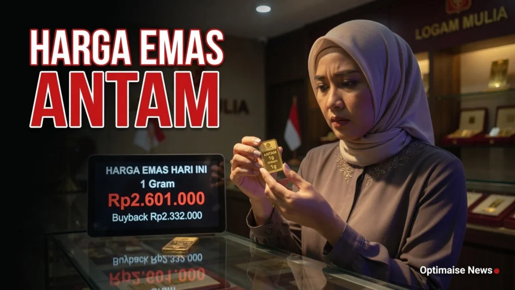 Harga Emas Antam Anjlok Rp9.000